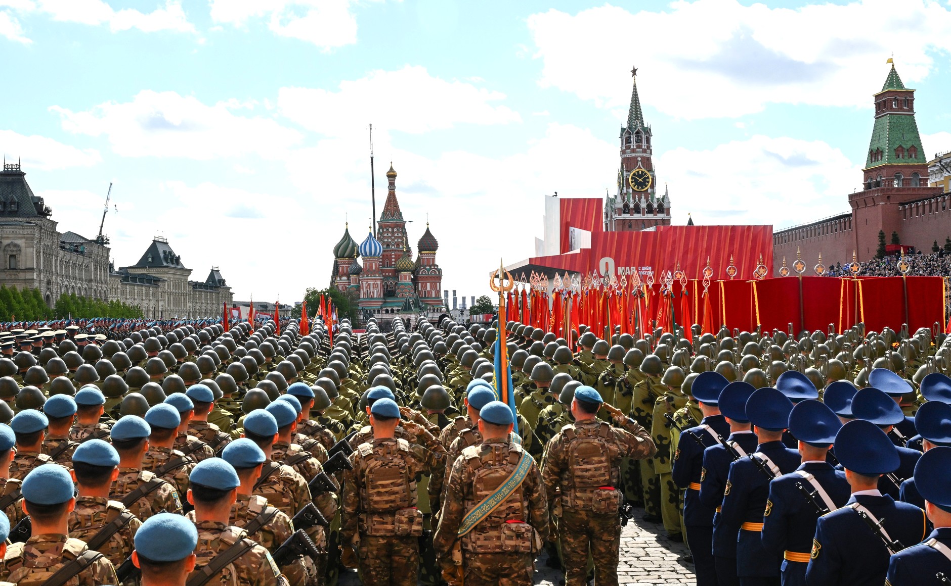 Armée Kazakhstan 9 Mai Moscou Russie Défilé Troupes
